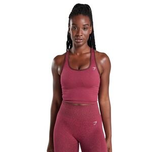Gymshark Seamless Animal Print Crop Tank Top Burgundy size S-M‎